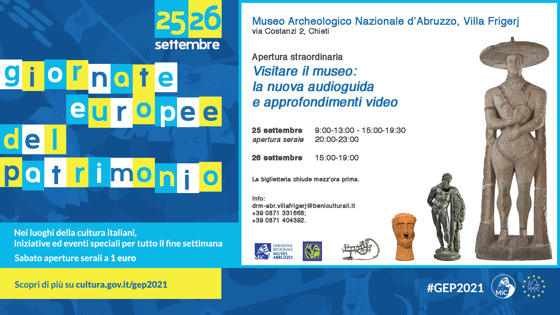 GEP 2021 Museo Archeologico Nazionale D'Abruzzo Villa Frigerj - Visitare il museo: la nuova audioguida e approfondimenti video